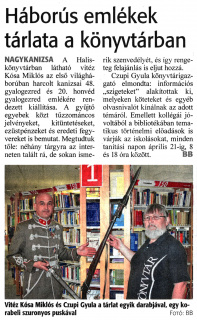 Zalai Hírlap 2022 03 23 068sz 20old - Háborús emlékek tárlata a könyvtárban.jpg Zalai Hírlap 2022 03 23 068sz 20old - Háborús emlékek tárlata a könyvtárban.jpg